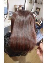 しもやま美容室 チェリーブラウン/ピンク/髪質改善カラー/カット/白髪ぼかし