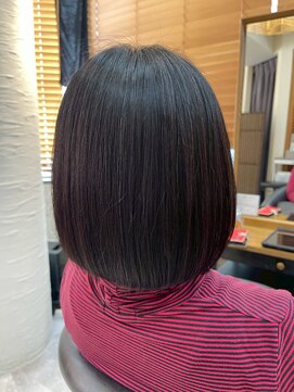 ヘアリゾート粋 トゥジュ 池袋東口店(tujuh) 透明感カラー/ミディアムボブ/黒髪