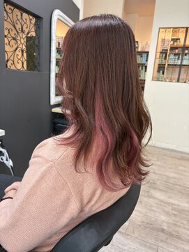 ユラ(YURA) インナーカラー　ピンクベージュ　【姫路/姫路駅】