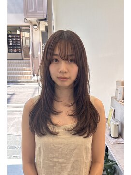 トレ(tre.) シースルーバング顔まわりレイヤーロング