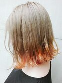 オレンジブラウン暖色系カラーラインカラーペールカラーミニボブ