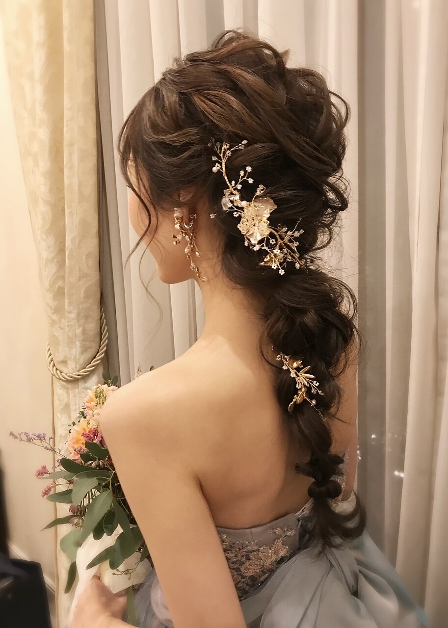 1800円本物花グラデーションバレッタ＊.結婚式 成人式 クリスマスパーティ 1800円本物花グラデーションバレッタ＊.結婚式 成人式