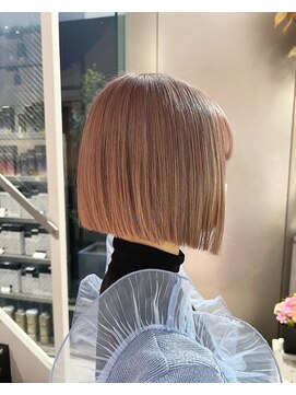 シェリ ヘアデザイン(CHERIE hair design) 前下がりボブ×ピンクベージュ☆