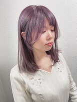 ジェナ(Jena)&nbsp;フェイスライン小顔バング×パープルグレージュ