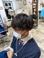 リッカヘアー(Ricca hair) メンズパーマツイストスパイラルパーマ束感黒髪ショート