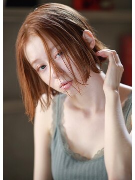 ラべリー 池袋(LOVELEY) 切りっぱなしボブ×オレンジブラウン【池袋】