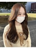 柔らかマロンベージュ韓国ヘア 艶巻き 大和八木 橿原 奈良