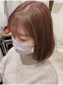 大人かわいい切りっぱなしボブ美髪/イメチェン/透明感カラー
