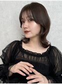 韓国レイヤーカット/くびれ巻き/前髪顔周り/セミディ[門前仲町]