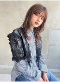 ピンクラベンダーx大人可愛いxラフウェーブ