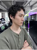 サーフカールスパイキーショートブルーブラックフェザーパーマ