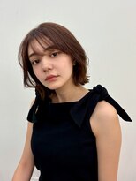 ヒュー 広島(HEW)&nbsp;韓国くびれレイヤーボブ大人かわいいブラウンヘア20代30代