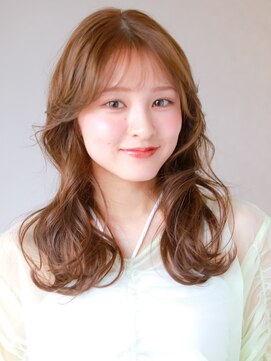 ヘアサロン ガリカ 表参道(hair salon Gallica) 波巻きロングにショコラベージュ/前髪薄め小顔レイヤー透明感◎