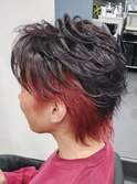 カットフェザーパーマインナーカラー