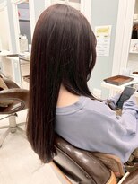 ジパングペイント 押上店(Zipangu Paint)&nbsp;艶カシスブラウンカラー × ナチュラルロング