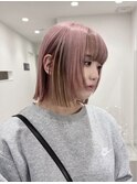 レイヤーボブ×フェイスフレーミング/10代20代デザインカラー
