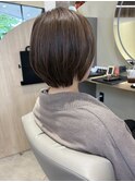 ショートボブ×白髪ぼかし