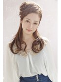 編み込みハーフアップ