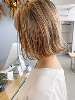 ヴェルダ 池袋店(verda)&nbsp;透け感ペールベージュ×切りっぱなしボブ＊fukuda