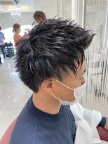 クオリス 上板橋店(QUALIS) ツーブロ刈り上げニュアンスパーマ【楽々セット×ビジカジ】