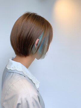 ヘアーメイクパウダー 天王寺寺田町店(Hair make powder) 大人可愛い20代30代40代小顔ひし形ショートボブイヤリングカラー