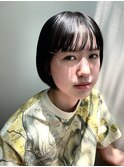 ショートボブミニボブシースルーバング大人可愛い