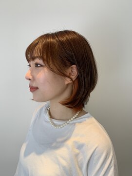 シェノン 西梅田(CHAINON) グレーベージュ/レイヤーロング/黒髪/前髪パーマ