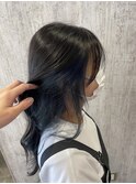 【tetote川崎のサロンスタイル】ダークブルーインナーカラー