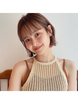 ユイル(Uil) 似合わせ小顔ボブ×ベージュカラー デザインカラー