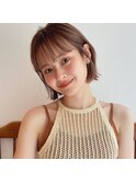 似合わせ小顔ボブ×ベージュカラー デザインカラー