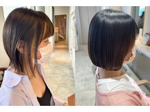 癖毛さんには、ショート×柔らか縮毛矯正も大変人気です！輪郭に沿った絶妙なのバランスがうれしい！[熊谷]