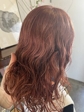 ヘアーアイストゥーレ(HAIR ICI TRE) ブリーチ　ピーチ　オレンジ　ピンクカラー　担当阿知波