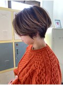 ハイライトショート[長後/藤沢/ショート/髪質改善/縮毛矯正]山崎