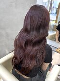 ピンクブラウン イルミナカラー ブリーチなしダブルカラー