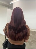 チェリーレッドブリーチなしダブルカラー10代20代カシスレッド