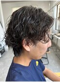 波巻きパーマメンズパーマメンズヘアツーブロックツイストパーマ