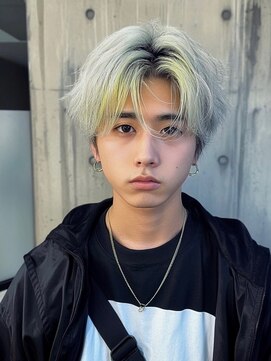 ネハス ナガオカ(nehus.nagaoka) ブリーチ/フェザーパーマ/グレー/パンク,