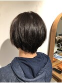 艶髪ショートボブ/髪質改善/透明感カラー/小顔カット/30代/40代