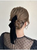 ゆるふわシニヨン／20代／ヘアセット