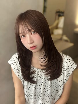 オムニス 表参道(Omnis) ザクザクレイヤーハッシュカット表参道くびれミディアムブラウン