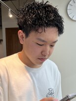 ガレージ バイ グリーン 原宿 表参道(Garage by green)&nbsp;【SHUN】短髪直毛はピンパーマで決まり