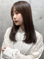 ユアーズヘア 神楽坂店(youres hair) サラ艶ミディアムレイヤーボブオリーブベージュダークアッシュ