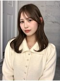 【YOKE】ブリーチなしベージュレイヤーミディアム顔周りカット