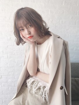 ジーナ 池袋(Zina) 【Zina 池袋】イメチェン毛先パーマ耳かけ×フォギーベージュ