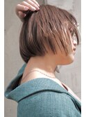 大人かわいい切りっぱなし ミニボブ 20代30代　表参道