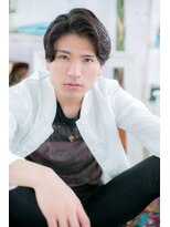 ミック 日暮里店(miq)&nbsp;七三ランダムパーマ黒髪かき上げマニッシュヘアc2