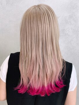 アイティーバイアルバム 松戸店(IT by ALBUM) ピンクベージュ_グレージュカラーボブウルフ_48702