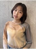 三軒茶屋_レディース_ミディアム_ブラウン_ボブ_ナチュラル_小顔