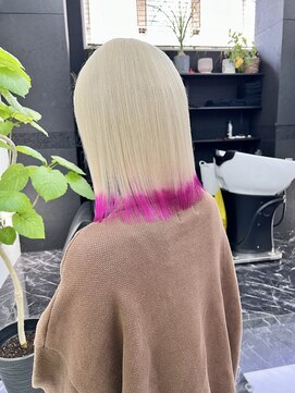 チュダック(ChuDuck) 韓国風《ブロンド×ピンク》ブリーチ/ケアブリーチ/ダブルカラー