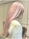 7011ベビーピンクハイライトグラデーション艶髪ハイトーンカラー